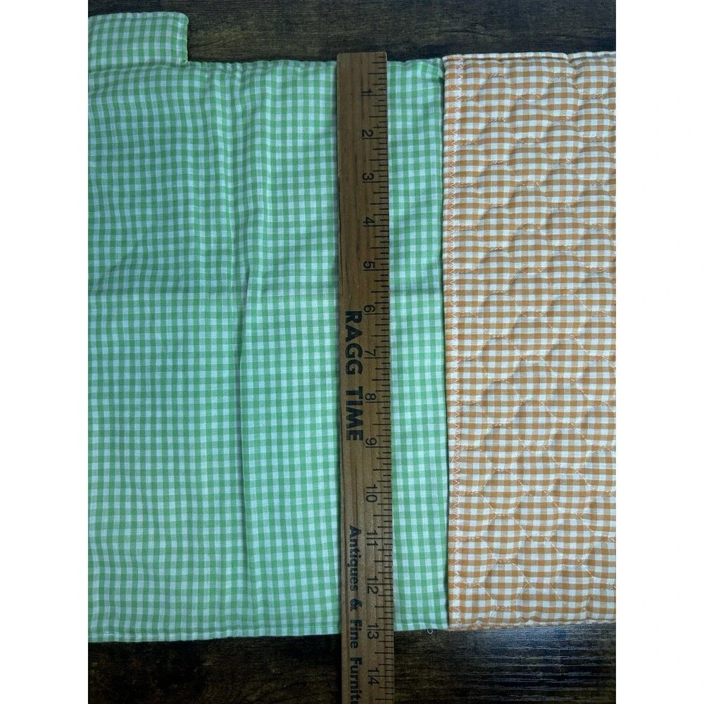 Handmade Quilted Cookbook Cover Floral Gingham Lace Bookmark Kitchen Gift Decor